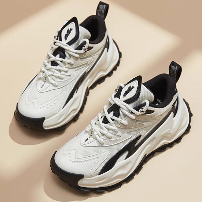 Anta Hot Retro Shock Absorbing Wear Resistant Low Top Dad Shoes Women Sneakers Black White 122148880R-2