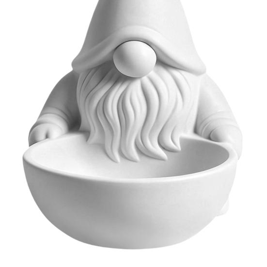Cute Gnome Figurine 3D Printed Candy Bowl, Nordic Faceless Dish, Decorative Christmas Table Decor Tabletop Key Bowl for Tiered Tray, Mantel,