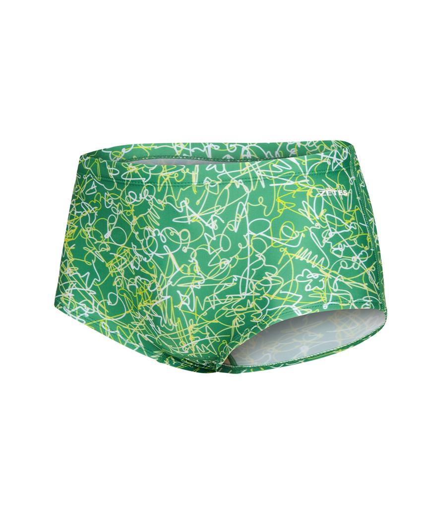 Jeteseu Men'S Hydro Active Square Short Square Indoor Swimsuit Green M3A614