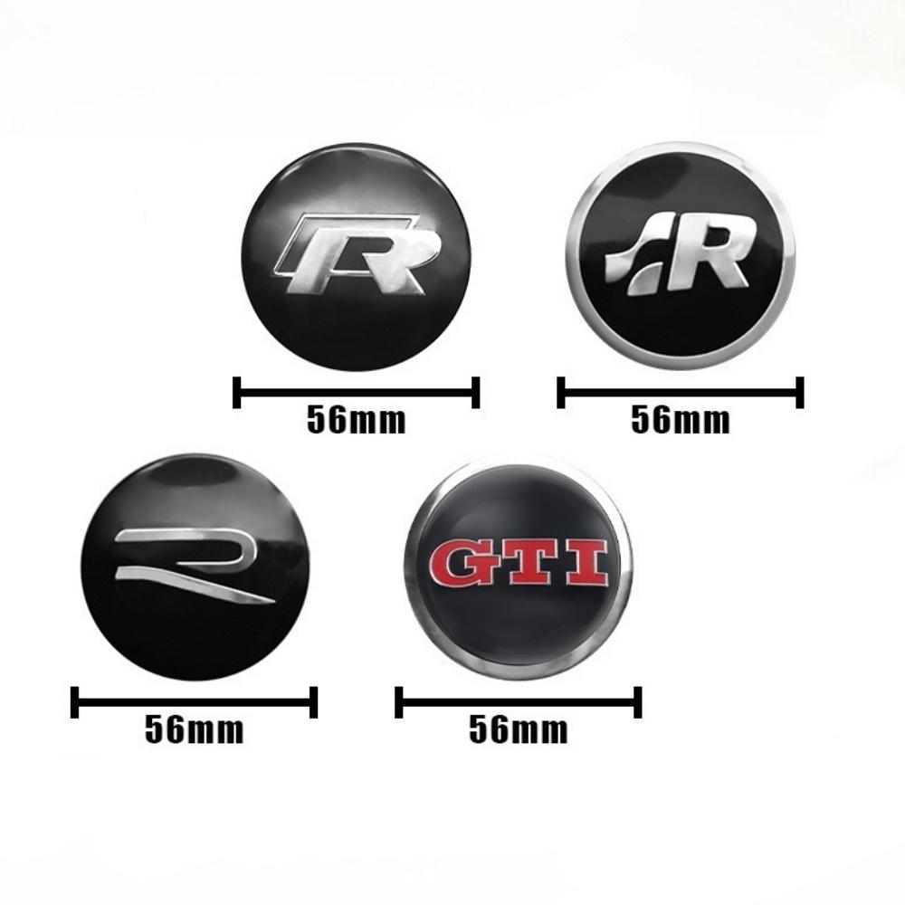 4 stk 56mm Bilhjul Senterskapsdeksel Klistremerker Navkapsel Biltilbehør For R Golf Motion GTI Polo Touran Octavia