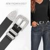 New Women's Belt Diamond-encrusted Spice Girl Y2K Alloy Premium Belt Women's Black Versatile Jeans Decorative Belt