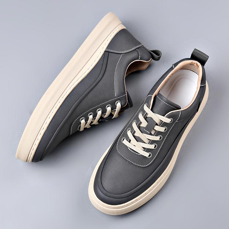 Fashion Fashion Platform Men's Casual Shoes Leisure Walk Sneakers Outdoor Genuine Leather Vulcanize Shoes New Trend Skateboard Footwear
