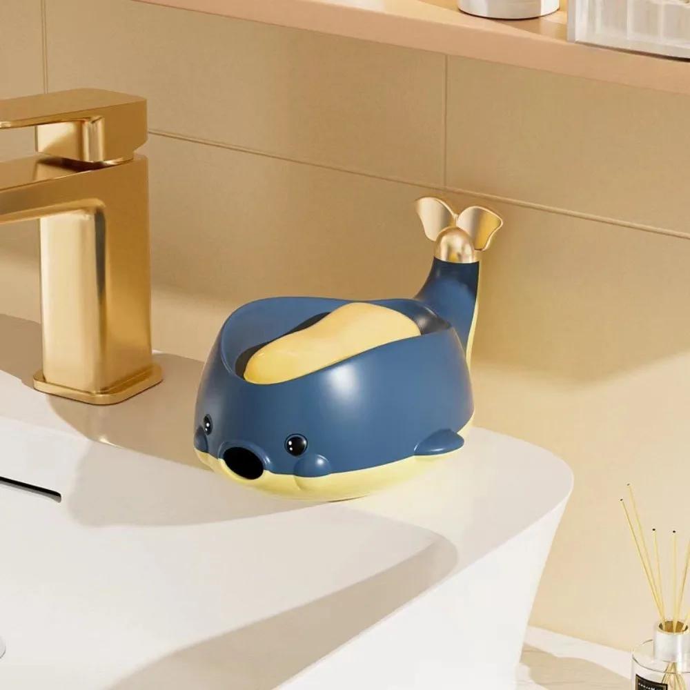 

1PC Whale Soap Box Household Thickened Soap Drain Storage Rack Bathroom Creative Soap Box Bathroom Accessories синий