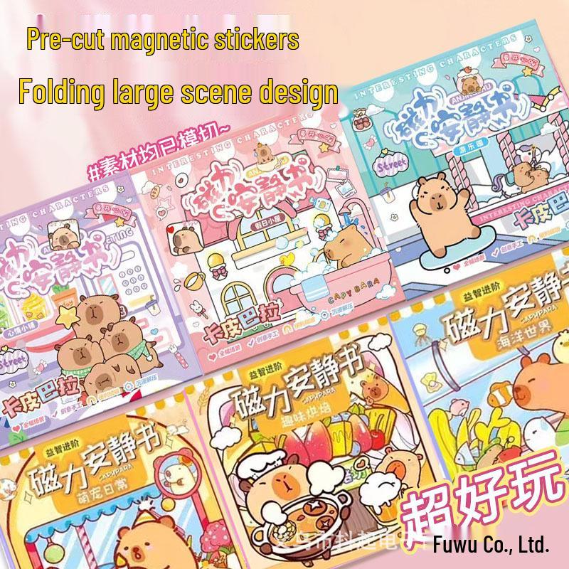 

Sanrio Капибара Магнитная Тихая Книга Сделай Сам Детская Обучающая Игрушка Подарок