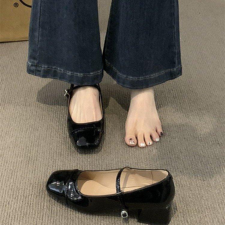 

Красные туфли на толстом каблуке, женские туфли, новинка лета 2025 года, серебристые туфли Мэри Джейн с юбкой, вечерние туфли 39 чёрный