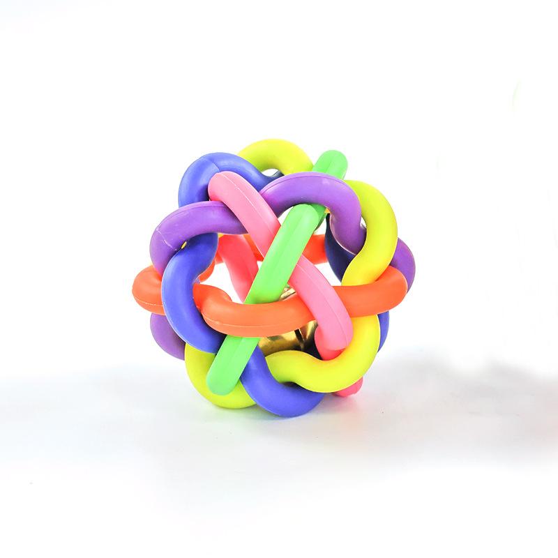 Pet Toy Balls, Biting Seven-color Bell Balls, Audible Medium-sized Dog Rainbow Dog Toy Balls