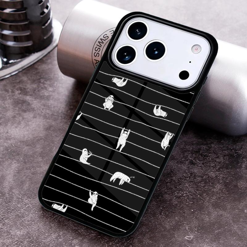 

Cute Caffeinated Sloth animal Phone Case For iPhone 17 16 15 14 13 12 11 Pro Max Plus 17Air Soft Silicone Cover iPhone 16 Pro Max