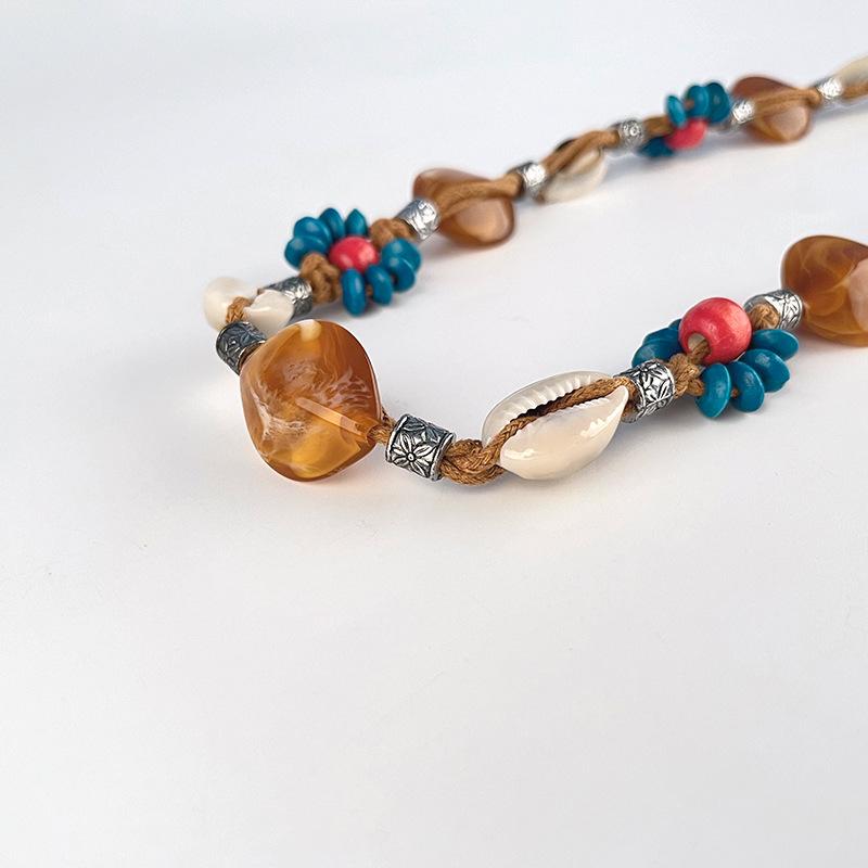 Korean Style Decorative Women's Casual Waist Chain Fashionable Versatile Wax Rope Braided Belt Bohemian Women's Flower Waist Decoration