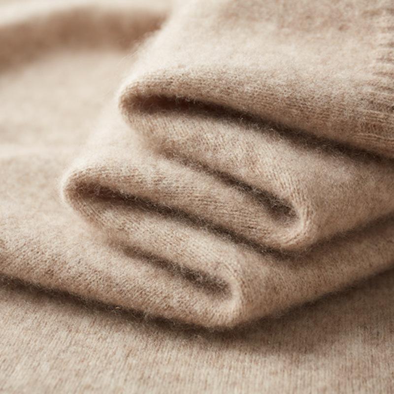 Men's High-Neck Cashmere Pullover Sweater, Autumn/Winter 2025, Loose Knitwear.