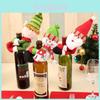 Charming Christmas Home Decoration Santa Snowman Wine Bottle Cover Set For Festive Celebrations
