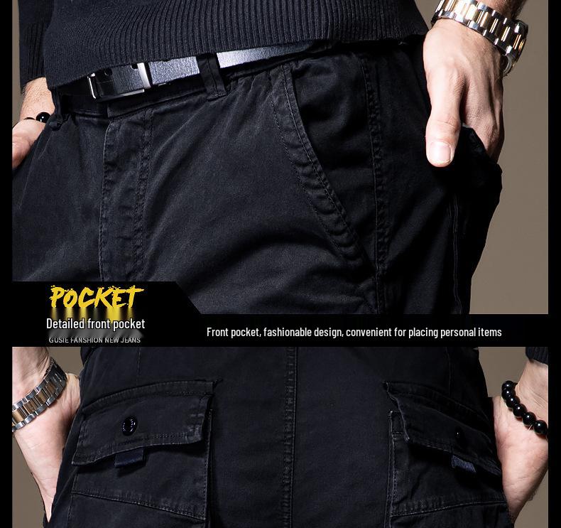 American Style Men's Buttoned Overalls: Thin, Functional, Tactical, Unisex Casual Pants with Cuffs