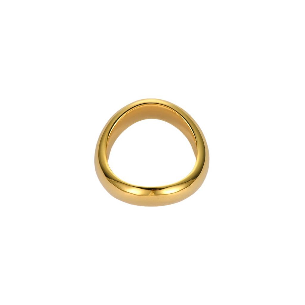 Personality Unique Wavy Copper Plated 18K Real Gold Ring Fashion Light Luxury Niche Design High-End Ring