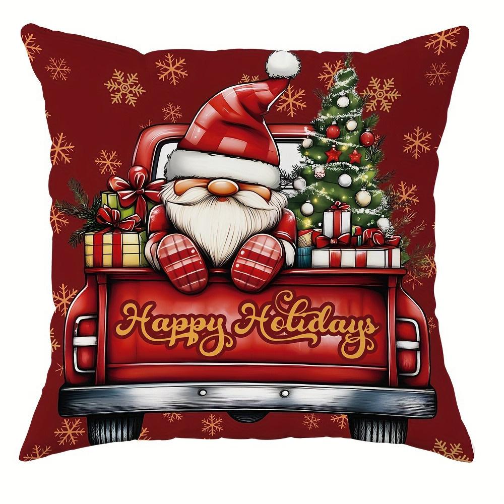 1pcs Christmas-pillowcase, suitable for Christmas home decoration, single-sided printing, no pillow core.