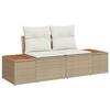 VidaXL Ensemble de Canapés de Jardin 10 pièces avec Coussins Beige Poly Rotin Acacia 3348172