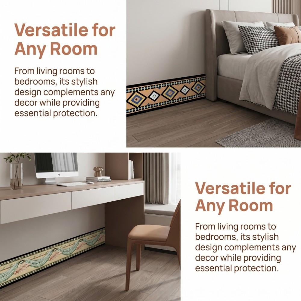 Fashion 5 Meter Wall Base Thickened Anti-collision Skirting Line Self Adhesive Soft Wall Sticker Bedroom
