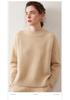 Autumn/Winter Cashmere Raglan Sleeve Women's Sweater - Loose, Slimming, Thick, Round Neck.