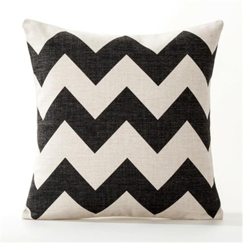 Quadratisch 18" Weiß und Schwarz Geometrisch Kissenbezug Dekorative Kissenbezüge Vintage Heimdeko Kissenbezughülle Für Sofa Zuhause