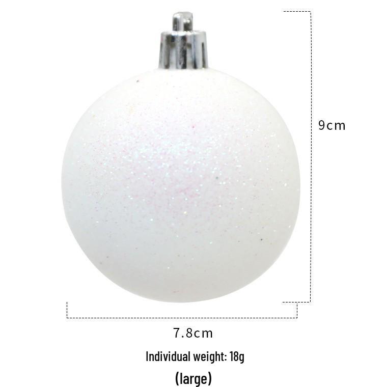 White Plastic Christmas Ornament Balls (6cm & 8cm) - Festive Tree Decorations