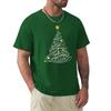 Golden Christmas Tree Pen Art Stars Cute Xmas Lover Gift T-Shirt Tees Anime Figures Summer Clothes Shirts Men