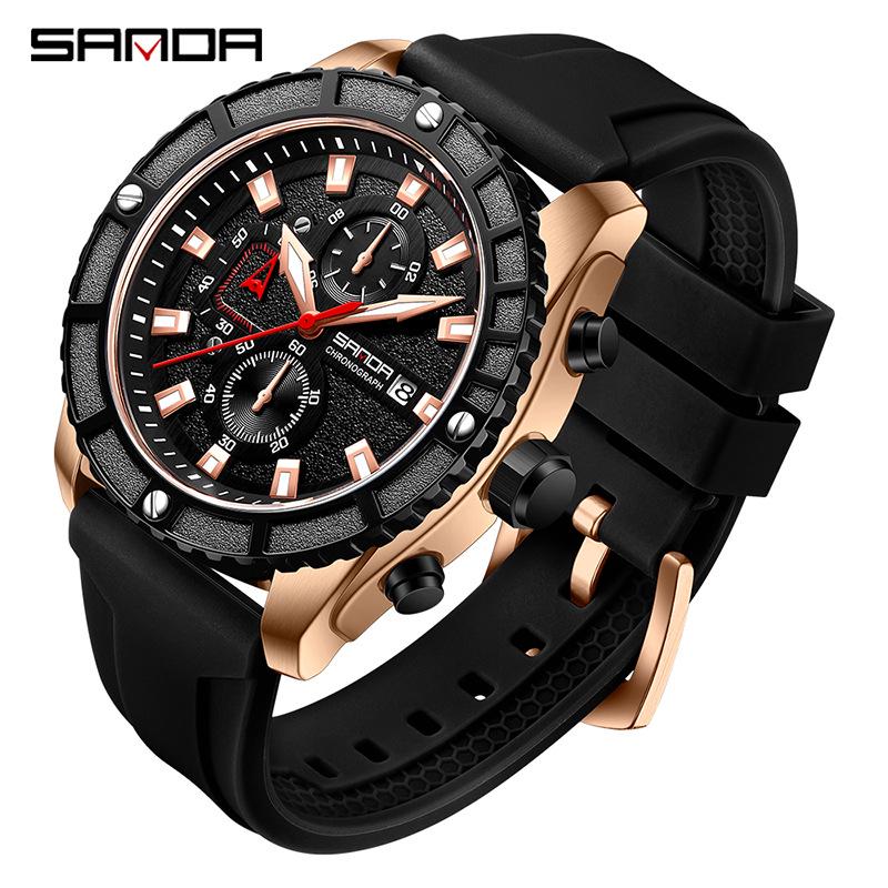 Sanda Fashion Men s Sports Chronograph Quartz Watch with Calendar