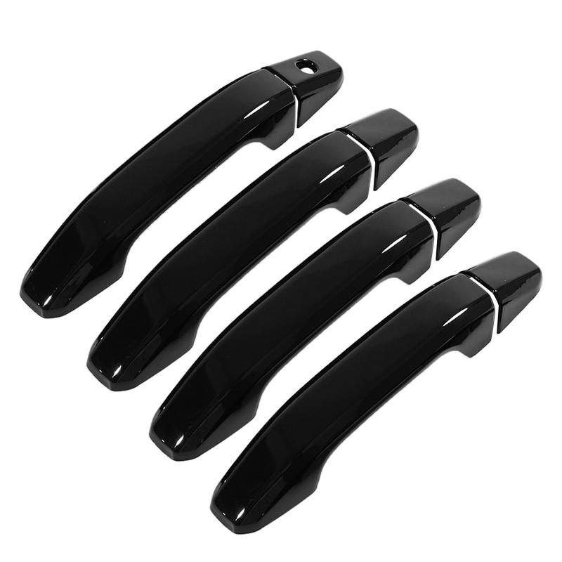 1 Set Door Handle Cover Trim Fit for GMC Sierra 1500 2500 3500 HD 2014 2015 2016 2017 2018 Glossy Black ABS
