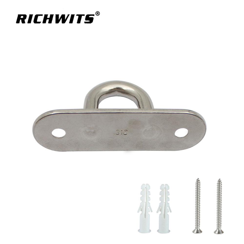 Stainless Steel Oval Door Latch 304/316 Marine Eye Plate with Pull Ring and Hook.