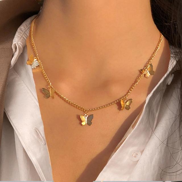 Buy 17KM Vintage Gold Butterfly Choker 