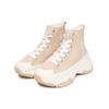 New MLB Chunky High Anti Slip Wear Resistant High Top Canvas Shoes Unisex Beige 3ASHU4216-50BGS