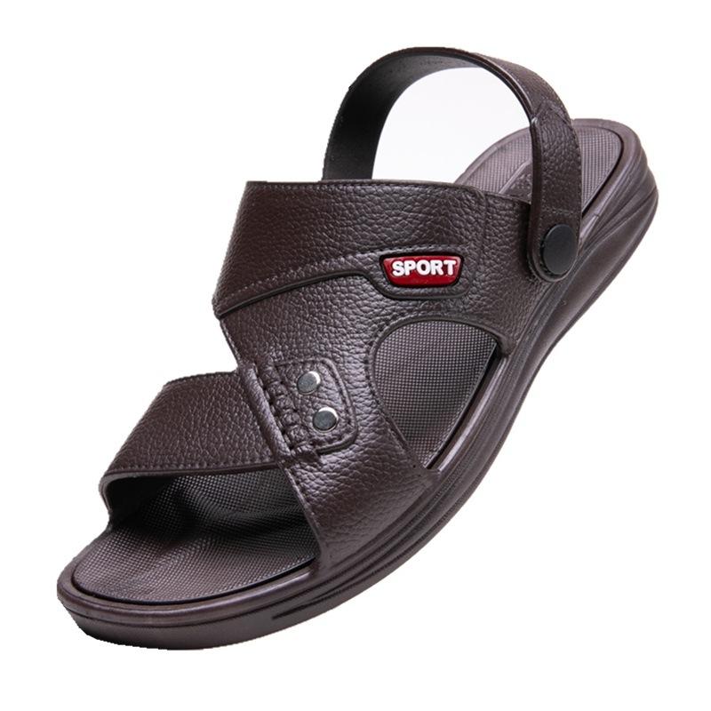 Fashion Rubber Men's Sandals and Slippers, Two In One, Summer Men's Driving 2026 Popular Thick Soled Anti Slip Beach Shoes