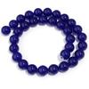 Natural Chalcedony Stone Beads Dark Blue Round Loose Spacer Jades Stone Beads For Jewelry Making Bracelets Necklace Accessories