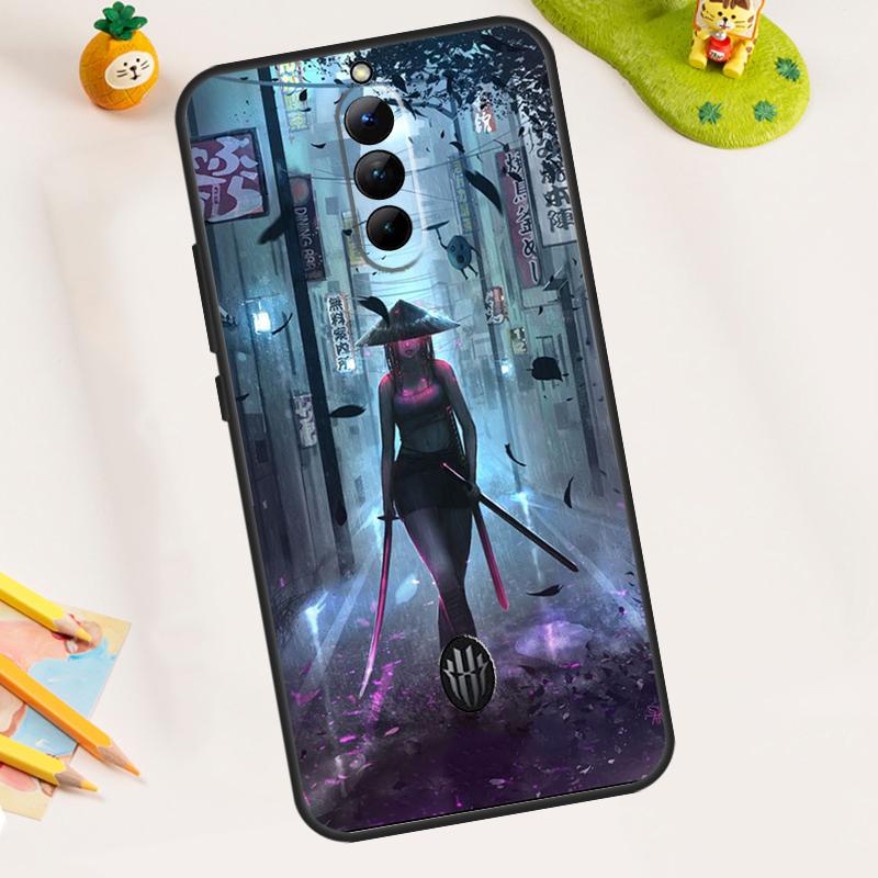 Anime Girl Samurai Case For ZTE Nubia Red Magic 8 Pro 8S Pro 9 Pro Plus Red Magic 6S 7S 6 7 Pro 6R 5S 5G Cover