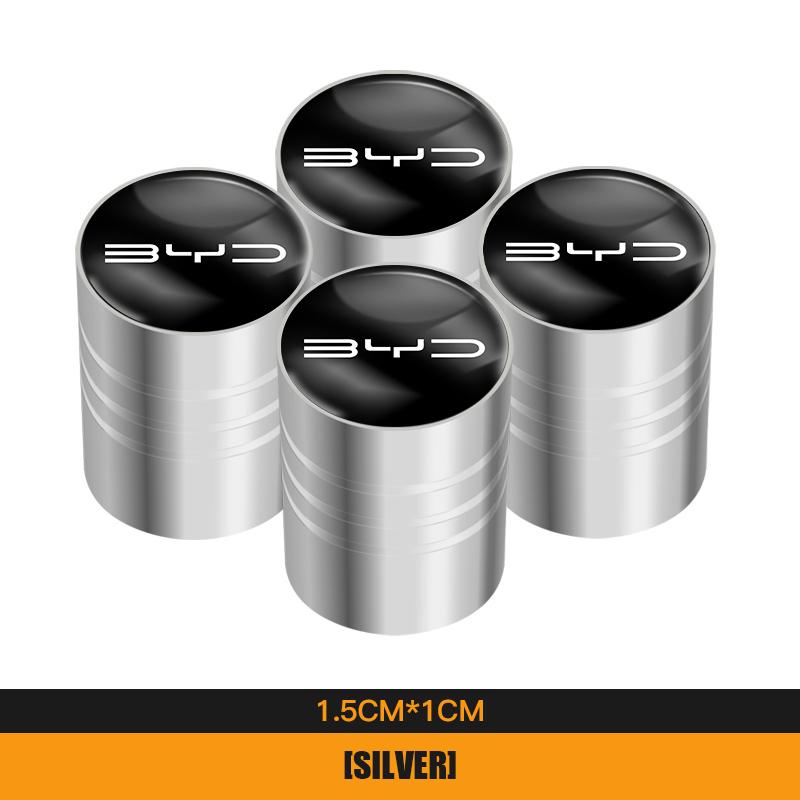 4Pcs Car Wheel Tire Valves Caps Waterproof Dustproof Cover For BYD Atto 3 Yuan Plus Han Tang EV F3 E6 Dmi Song F0 Qin Pro G3 I3