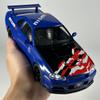 JDM 1:24 Nissan GTR R34 Skyline Sports Car Alloy Diecast Model Car High Simulation Collectible Children Toy Car Sound And Light