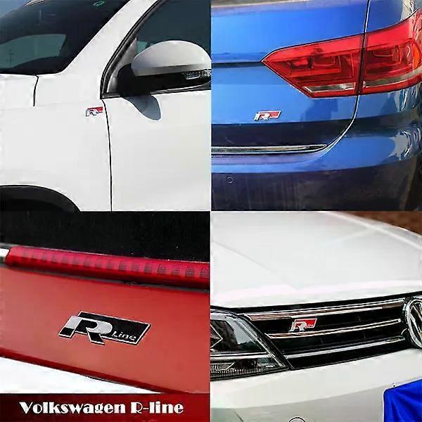 2PCS Car Trunk Metal Rline R-LINE Emblem Badge Sticker