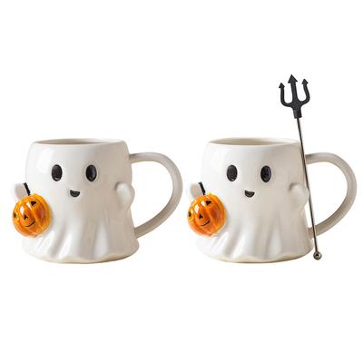 Halloween Ghost Coffee Mug Ceramic Ghost Face Mug Cute Cartoon Ghost Mug Halloween Novelty Gift for Your Loved Ones