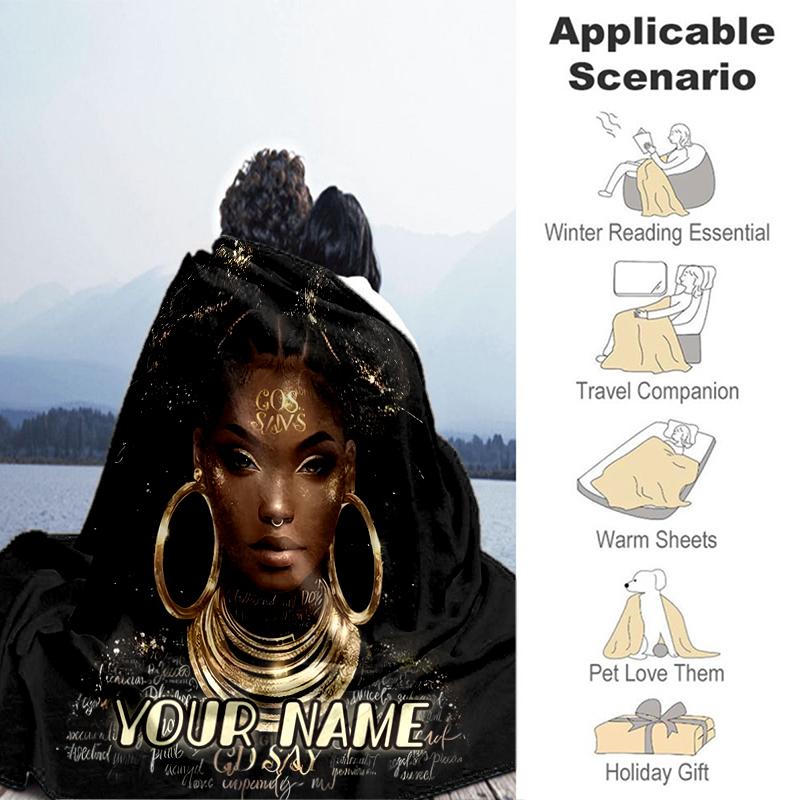 1PC Custom Name Golden Dreams Shine Bright outdooor Flannel blankets Throw Blanket All-Season Throw Gift Bedspread for Couch, Bed, Camping Holiday Bir