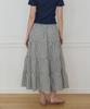 Our Hope Seersucker Tiered Elastic Skirt - Navy Check