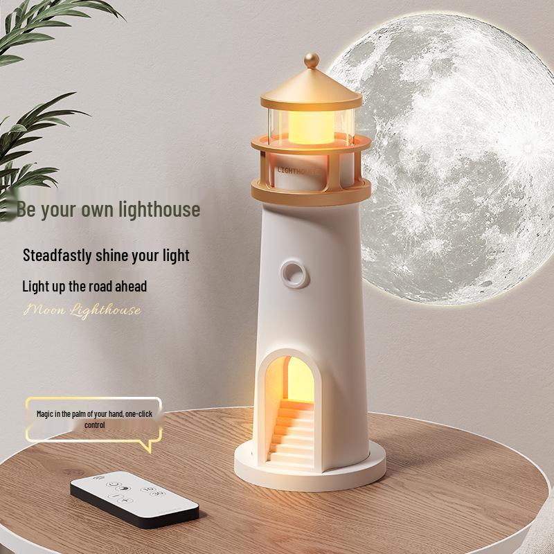Bluetooth Atmosphere Night Light Projector: Moonlight Lighthouse Design for Kids' Birthday Gift & Creative Ornament with Body Sensing.