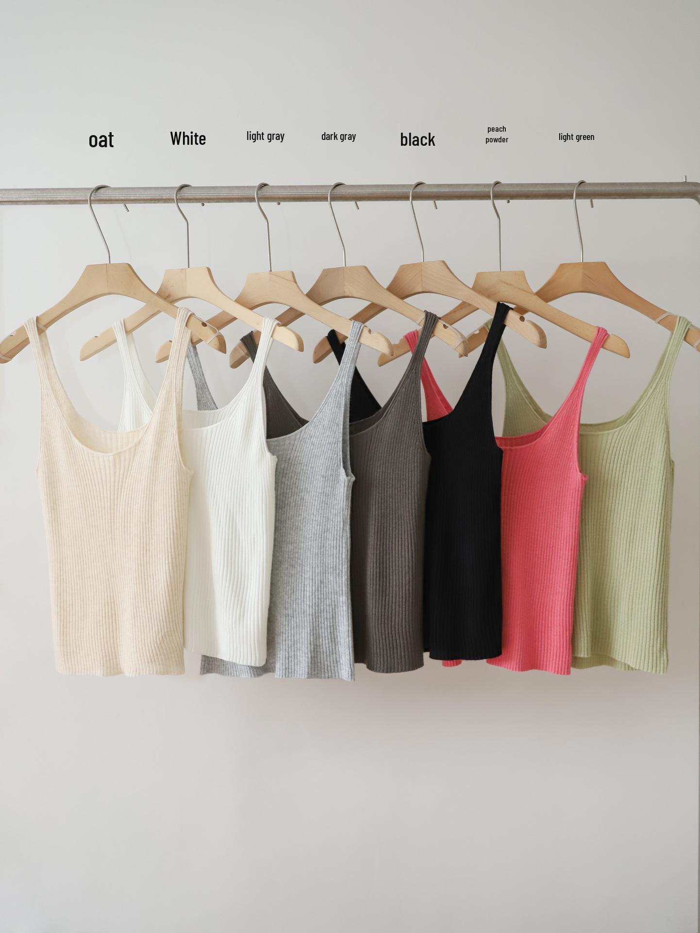 

Женский вязаный топ-майка в корейском стиле Lehu - Универсальный и эластичный для весны/лета 2024 One Size