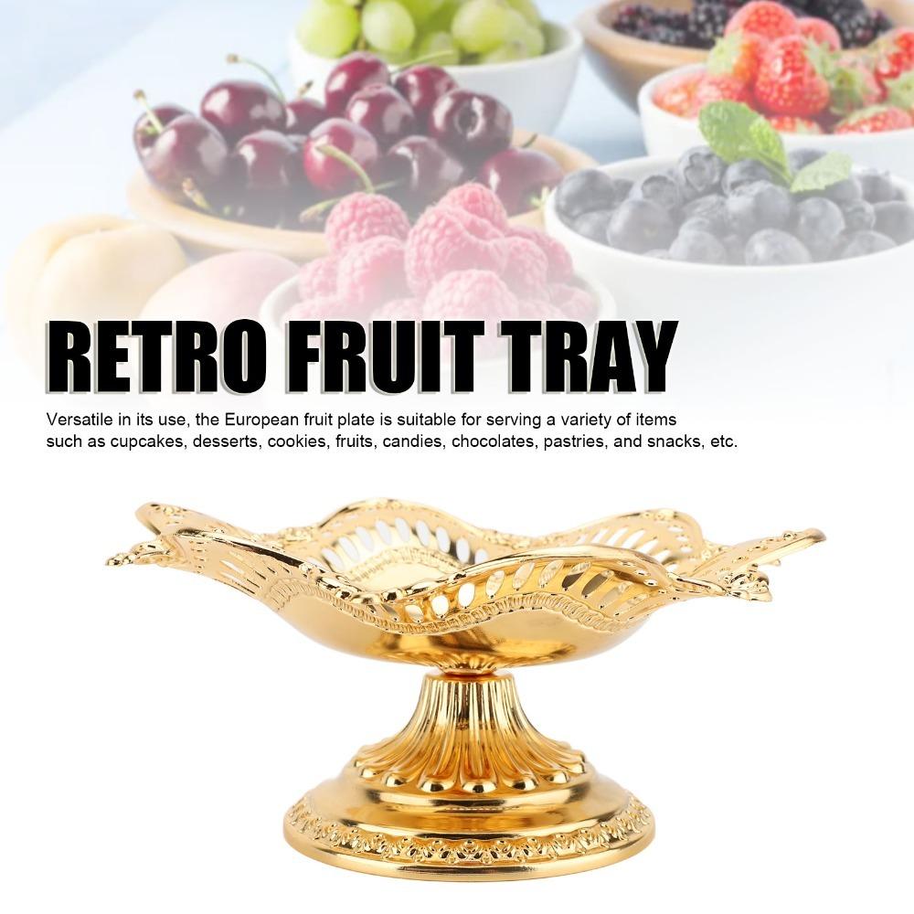 4pcs Vintage Pattern Decorative Serving Tray Tea Serving Platter Hotel Counter Display