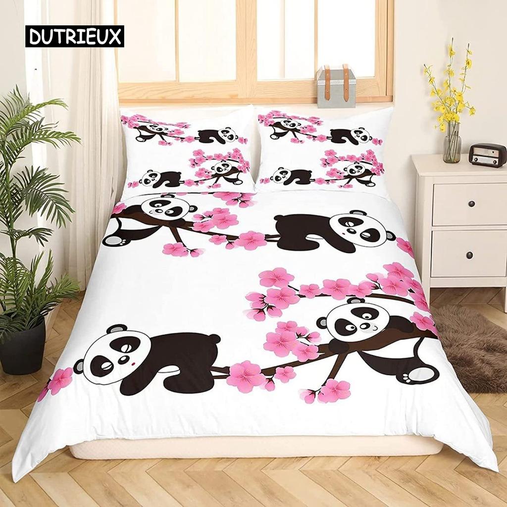 Panda Tiger Bedding Set, 3D Printed Animal Duvet Cover, Twin Full Queen King Double UK Supking Sizes Bed Linen Pillowcase