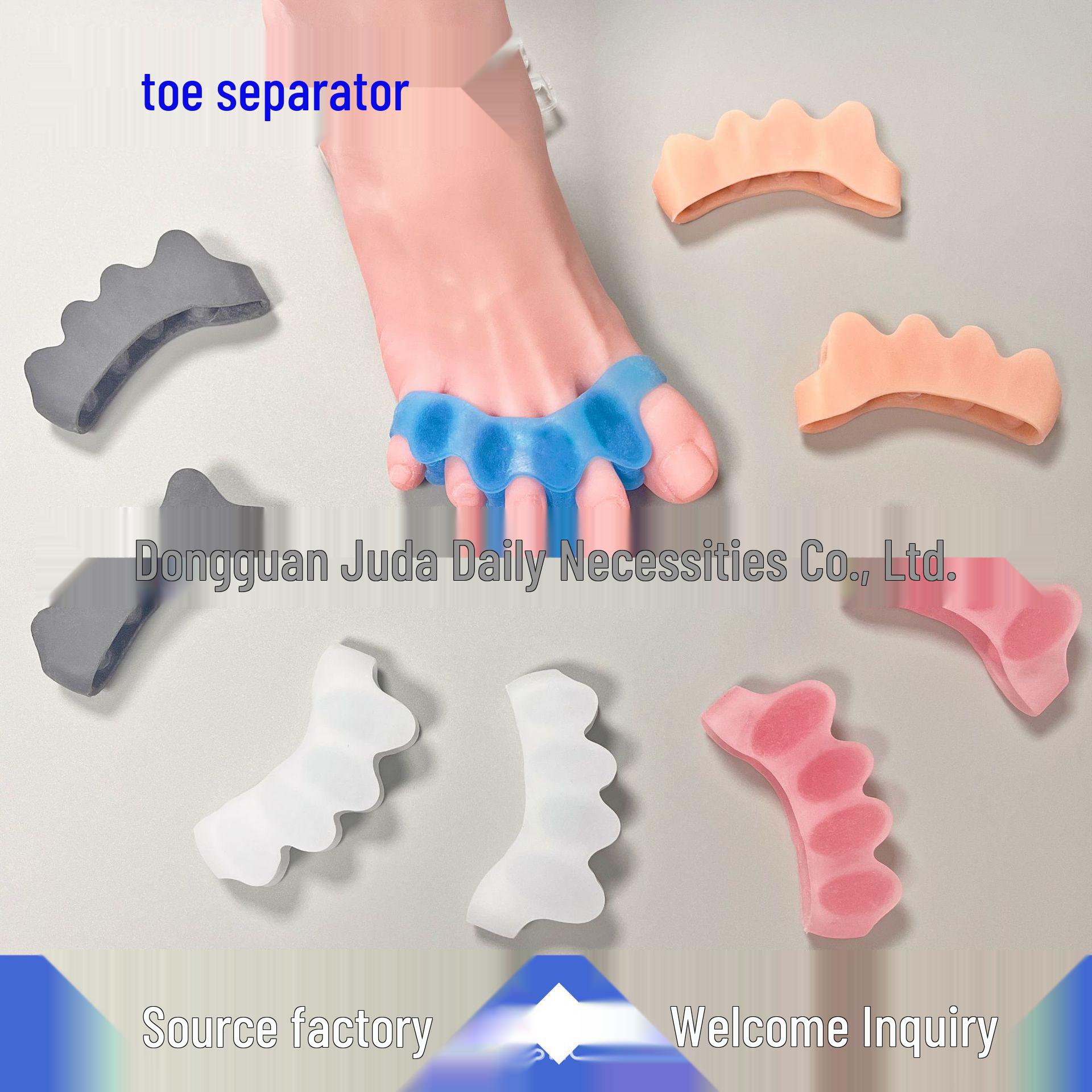

Silicone Bunion Corrector & Five-Hole Toe Separator for Overlapping Toes Black - Five-Toe Comfortable Corrector (Pair)