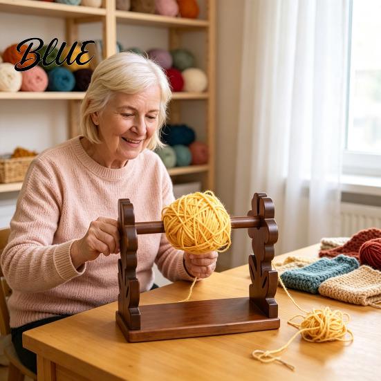 Crochet Accessories for Beginners Rotatable Wooden Yarn Rack Easy Assembly Ball Dispenser Storage Rack Smooth Rotation Spool Stand Embroidery