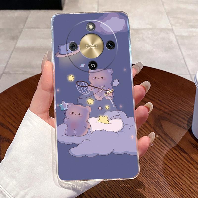 Casing For Honor X9d Case 5G Aesthetic Fashion Cute Cat Cartoon Soft Silicone Back Cover HonorX9d X 9d 5G Transparent Phone Case