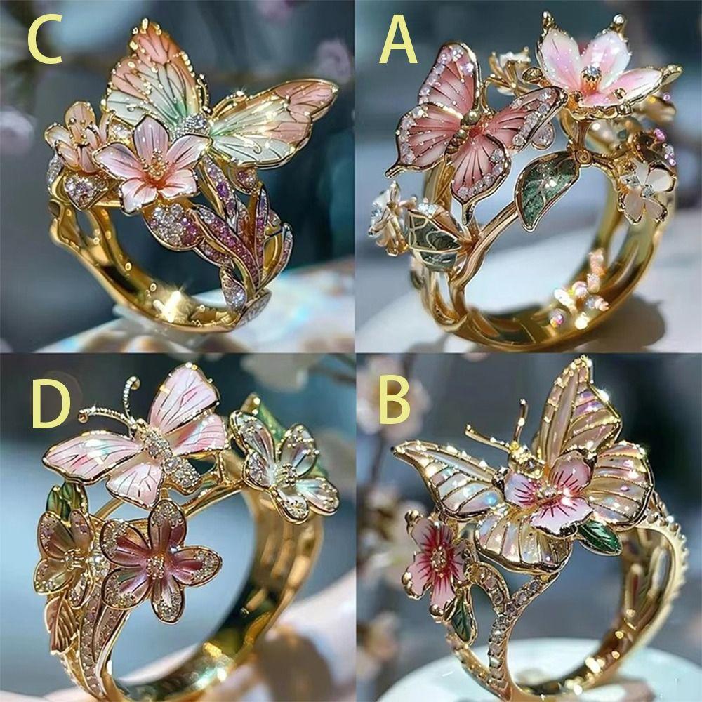 Crafts Vintage Rings Jewelry Accessories Finger Decorations Fashion Butterfly Ring