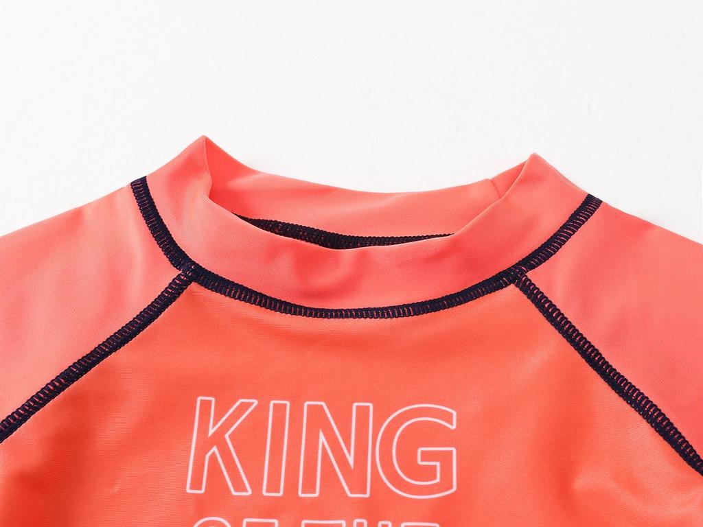 European & American Boys' Dinosaur Print Quick-Dry Sun Protection Swimsuit Set (Swim Shorts + Two Tops)