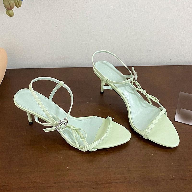 

Fashion Fashion Butterfly-Knot Women Heeled Sandals Shoes Buckle Strap Ladies Thin Heels Sandals Shoes Female Pumps Footwear 35 зелёный