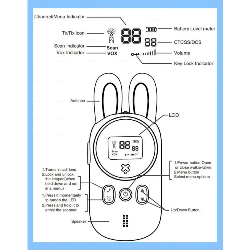 2PCS Kids Walkie Talkie Mini Phone Call Cartoon Children Talkie Walkie Toys 3KM Range UHF Interphone Radio Boys Girls Gifts