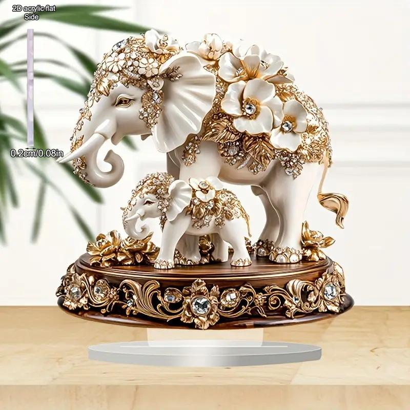 2D Flat Acrylic Elephant Decoration, Suitable for Indoor and Outdoor Decoration - No Batteries/electricity Required, Perfe