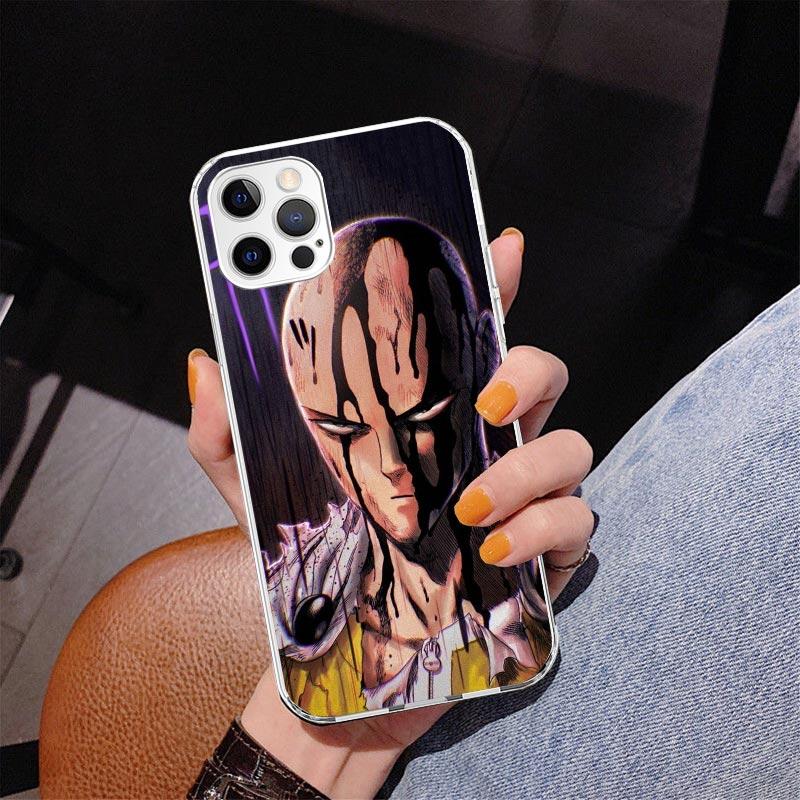 One P-Punch-Man Saitama King Phone Case For iPhone 13 12 Mini 11 Pro Max XS XR X SE 7 8 Plus 5S 5 6S 6 Gift Print Cover Fundas